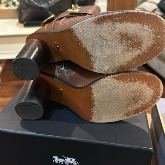 Coach Moto Bootie Heel Dark Saddle - Picture 6 of 7